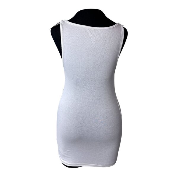 Isabel Maternity White Ribbed Pregnancy Tank Top Medium - Picture 3 of 11